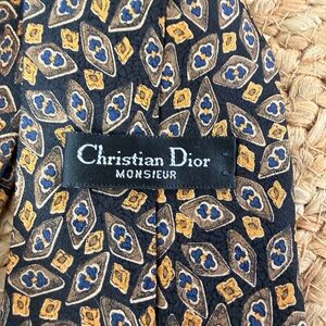 VNTG Christian Dior Navy & Gold Tie